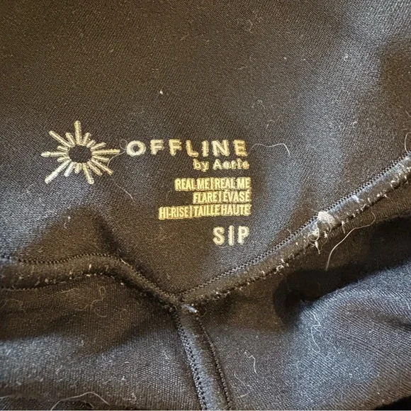 Aerie Black Real Me Flare Hi-Rise Leggings - Picture 3 of 3